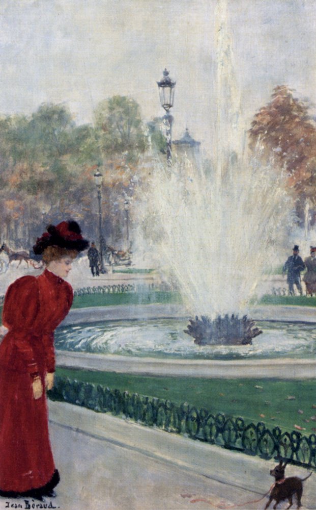 Parisiense na rotunda Des Champs-Elysees de Jean Beraud