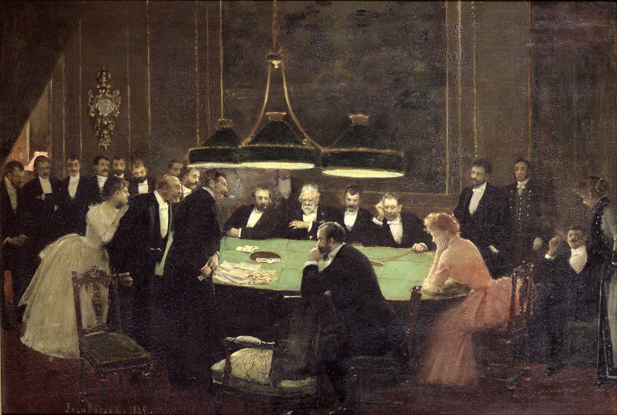 A sala de jogos do cassino, 1889 de Jean Beraud