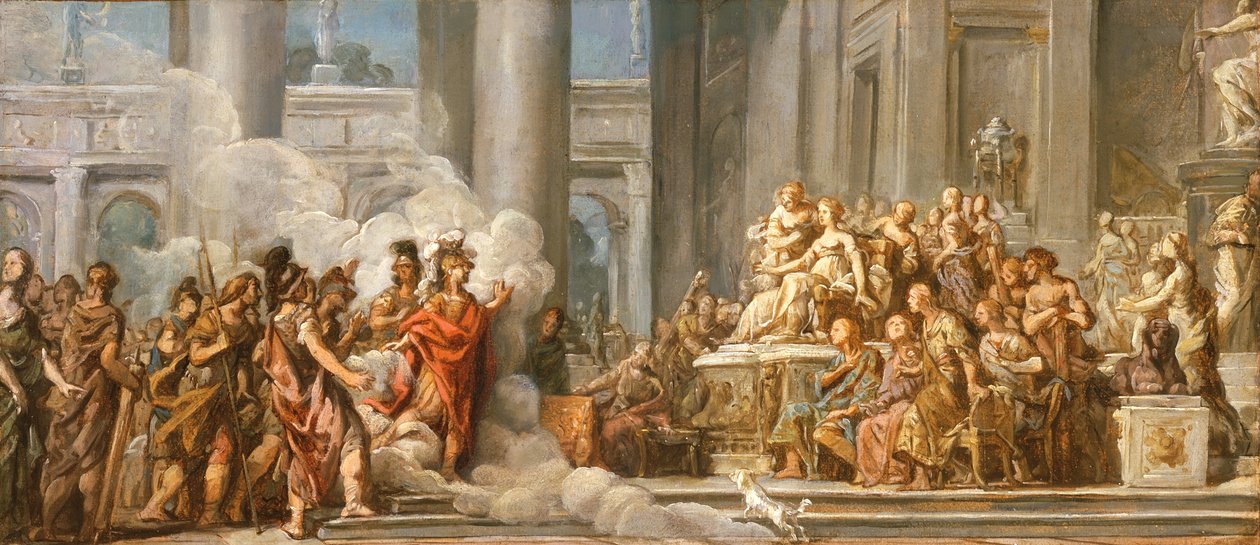 A chegada de Enéias em Cartago, 1772-4 de Jean Bernard Restout