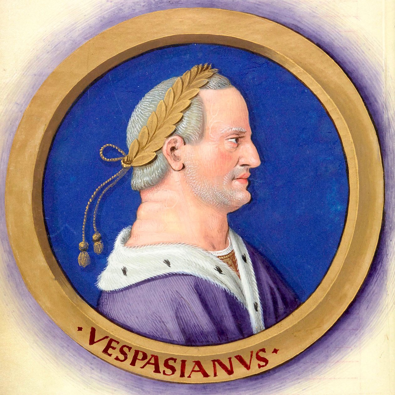Descrição dos doze césares com suas figuras 10-vespasianas de Jean Bourdichon