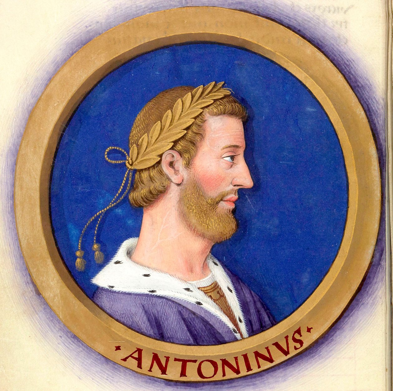 Descrição dos doze césares com suas figuras 16-Antonino, o Piedoso de Jean Bourdichon