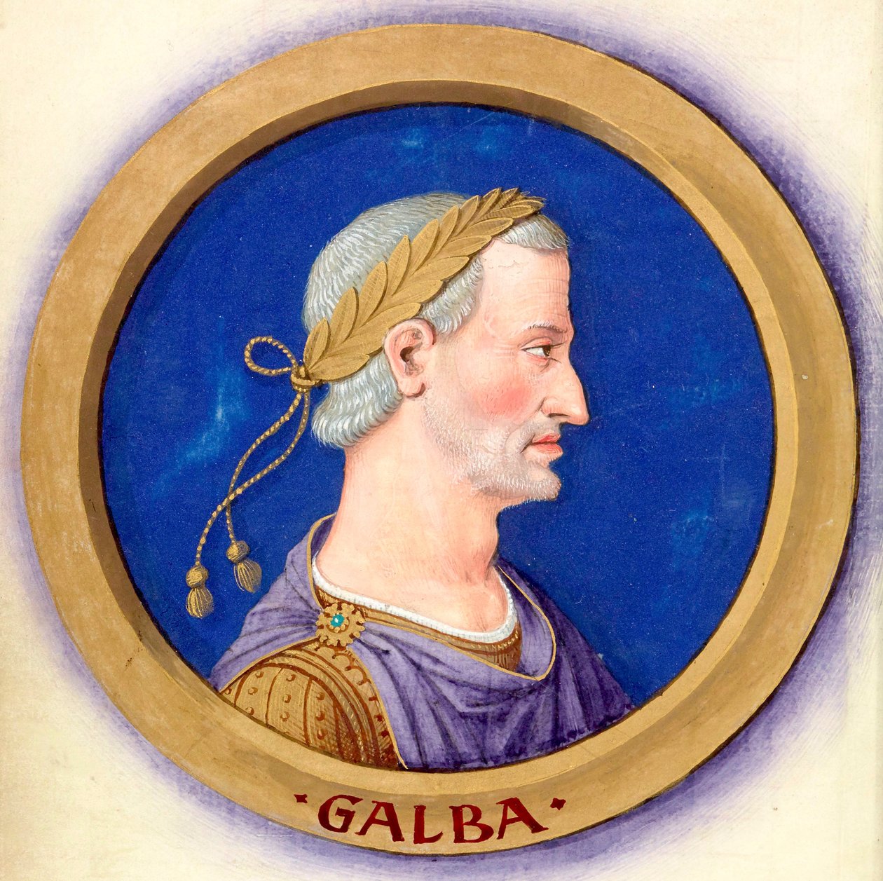 Descrição dos doze césares com suas figuras 7-Galba de Jean Bourdichon