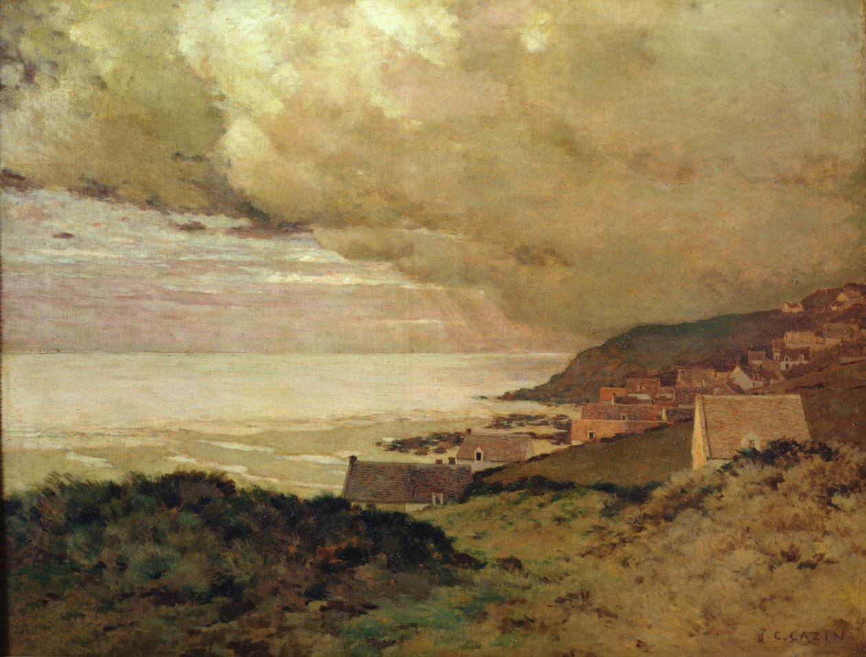 Tempestade, Enquihen, Pas-de-Calais, 1876 de Jean Charles Cazin