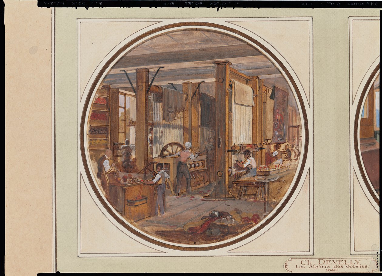 O Workshop Gobelins, 1840 (ver também 27889) de Jean Charles Develly