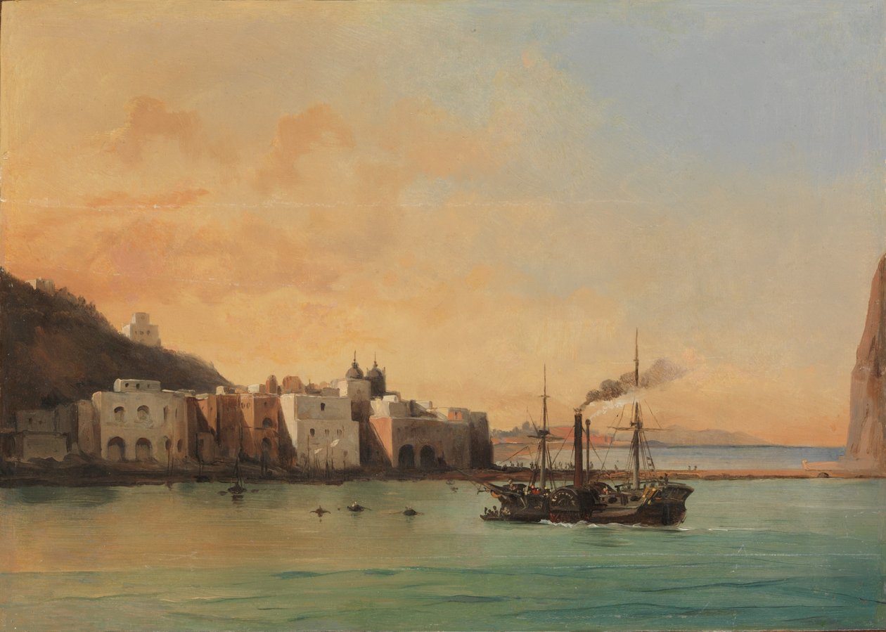 Vista de Ischia do Mar de Jean Charles Joseph Rémond