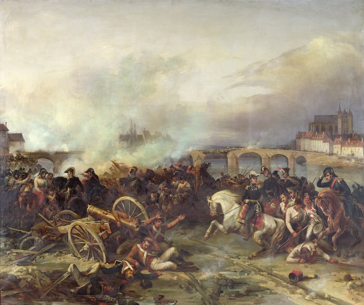Batalha de Montereau, 18 de fevereiro de 1814 de Jean Charles Langlois