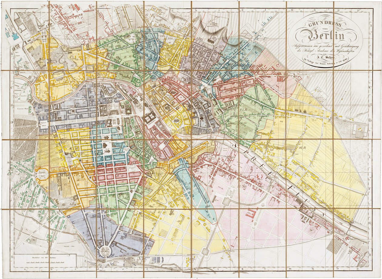 Planta baixa de Berlim Gravada e desenhada com permissão da Königl. Academia de Ciências de JCSelter. de Jean Chrétien Selter