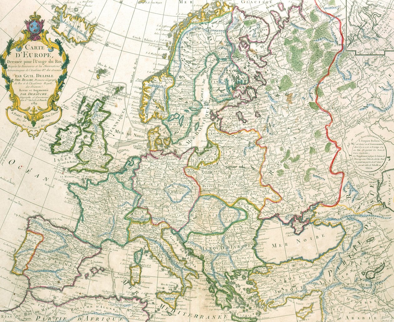 Mapa da Europa de Jean Claude Dezauche