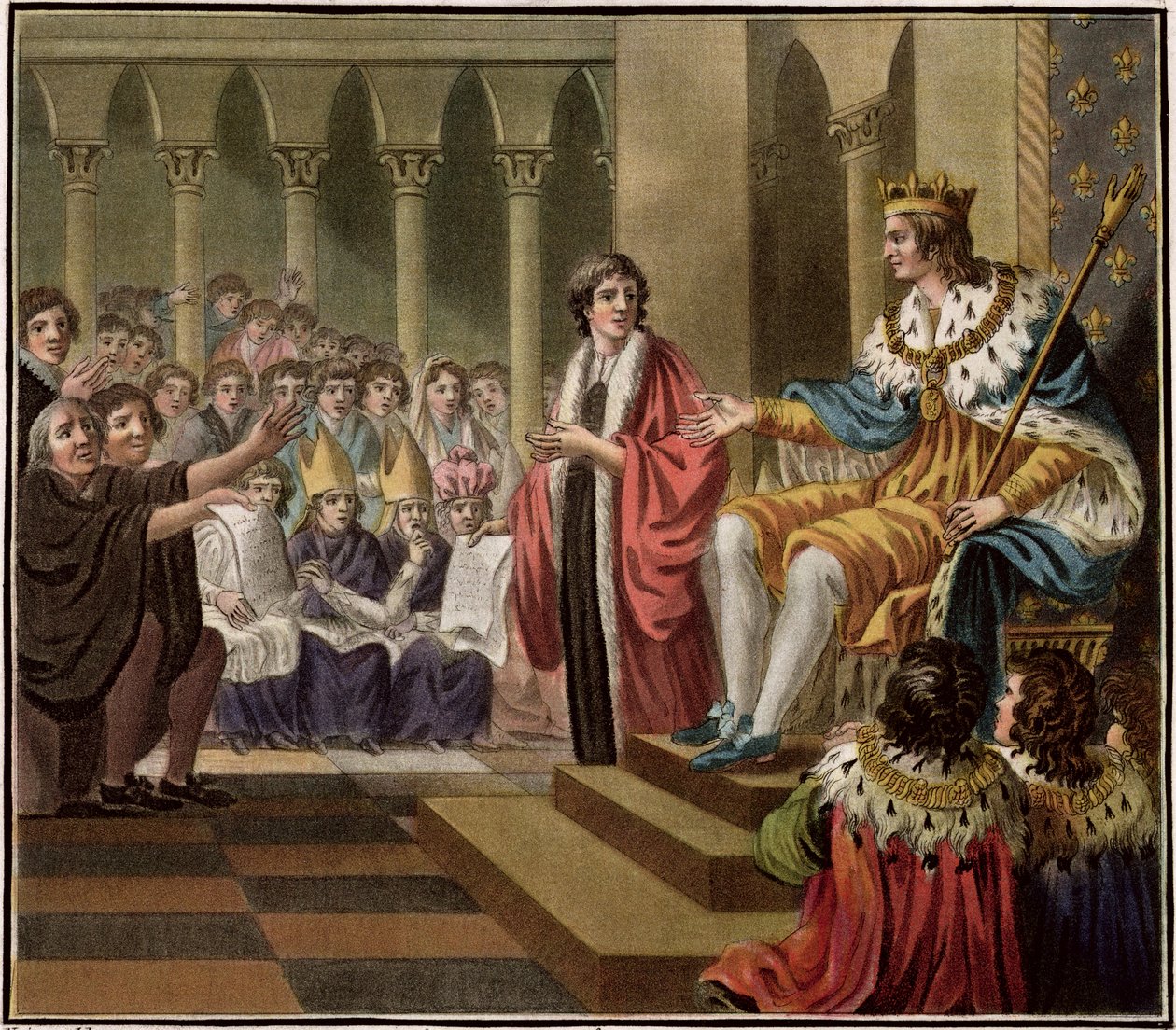 Luís XII (1462-1515) Declarado Pai do Povo, gravado por Jean Baptiste Morret (fl. 1790-1820), 1789 de Jean Claude Naigeon