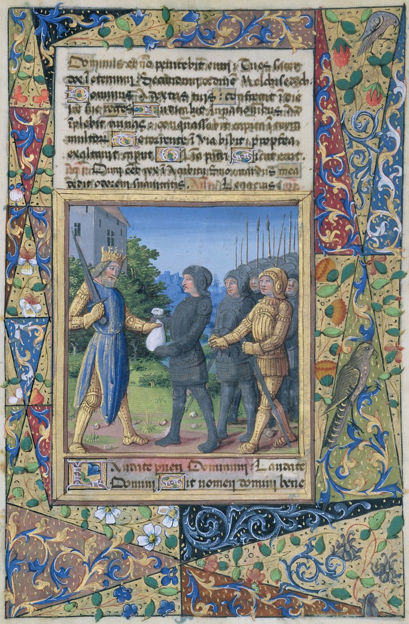 Senhora Lat. QvI126 f.37 Assuntos do rei Salomão trazendo tributo, do &39;Livro de Horas de Luís d&39;Orléans&39;, 1490 de Jean Colombe