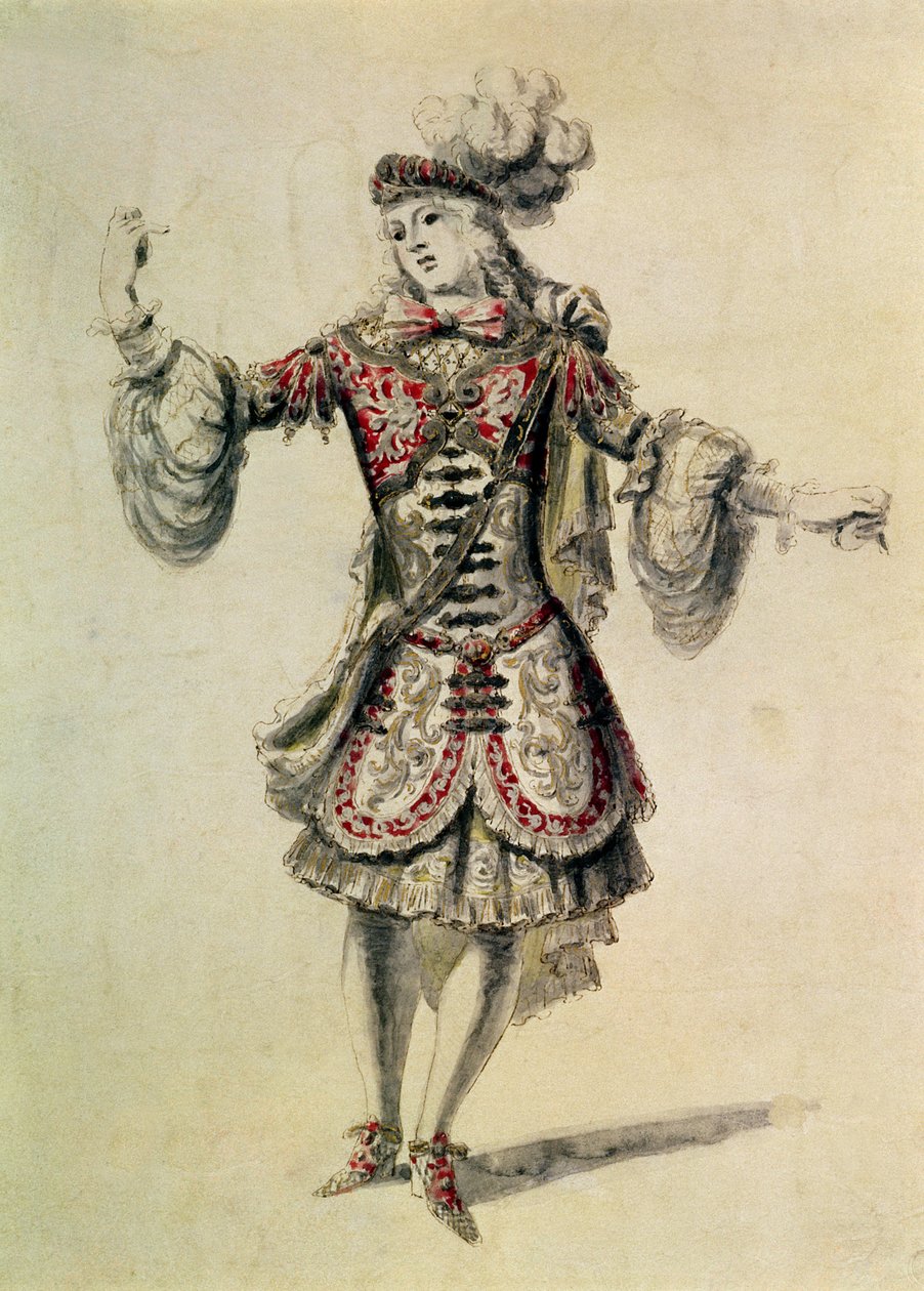 Figurino para dançarino masculino, c.1681 de Jean Derain