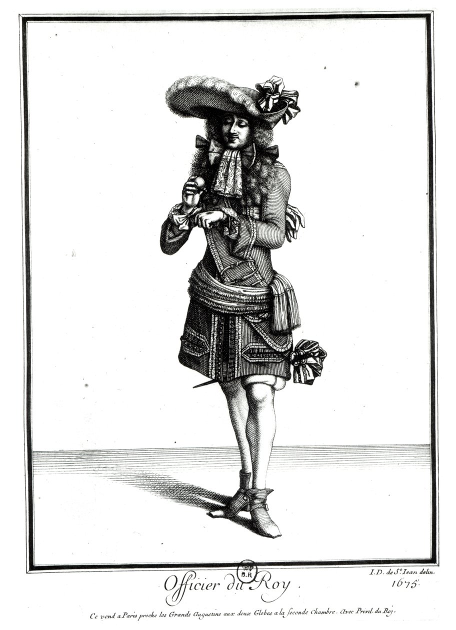 Oficial do rei, 1675 (impressão do bw) de Jean Dieu de Saint Jean