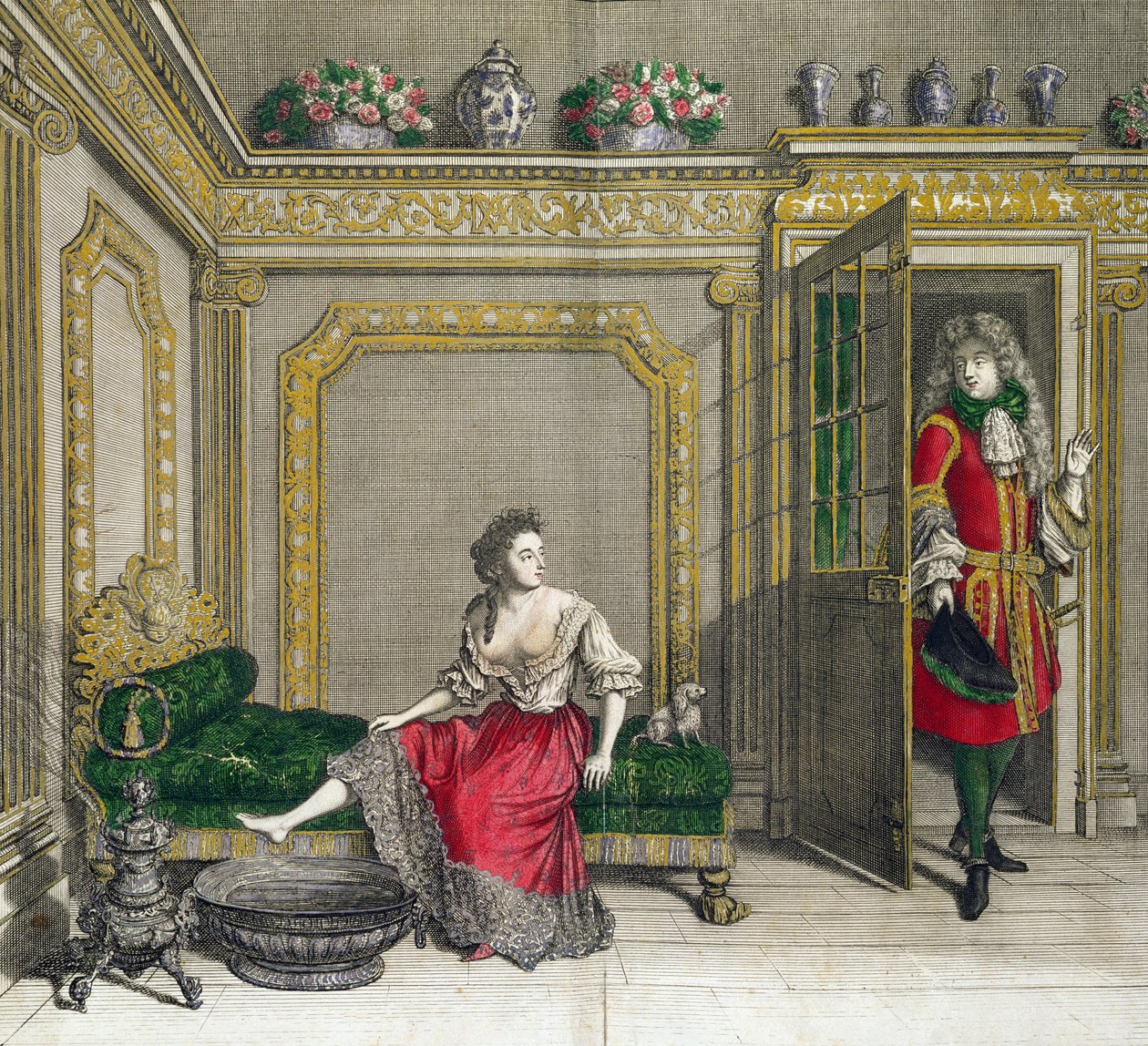 Lady despir-se para o banho, publicado c.1688-90 de Jean Dieu de Saint Jean