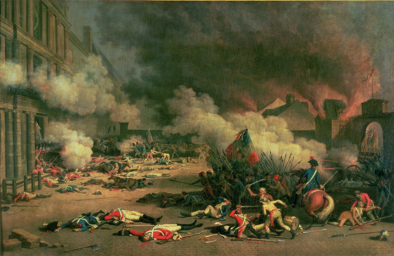 Tomando das Tuileries, Tribunal do Carrossel, 10 de agosto de 1792 de Jean Duplessi Bertaux