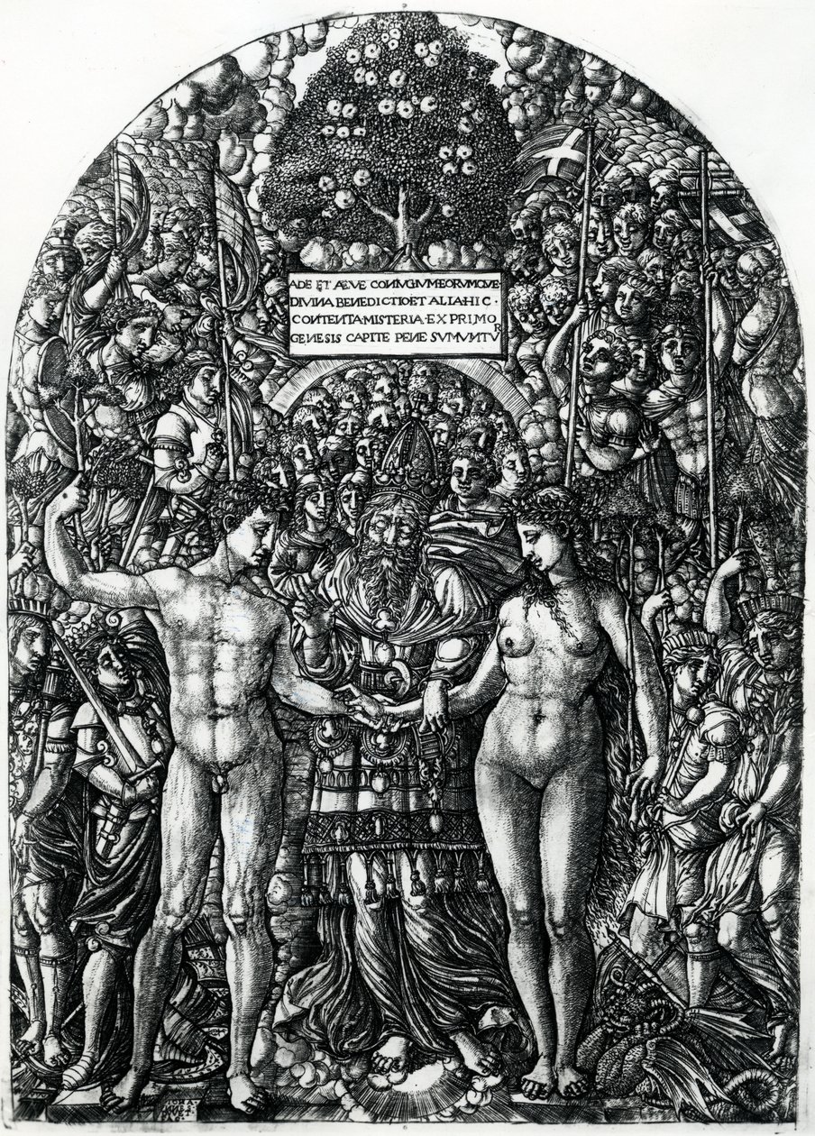O casamento de Adão e Eva, c.1540-55 de Jean Duvet
