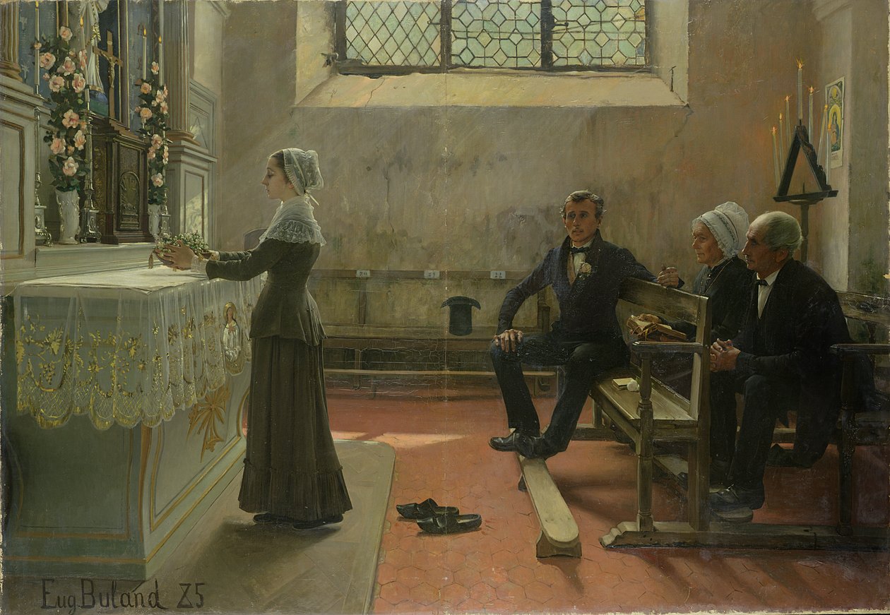 Oferecendo à Virgem no dia seguinte ao casamento, 1885 de Jean Eugene Buland