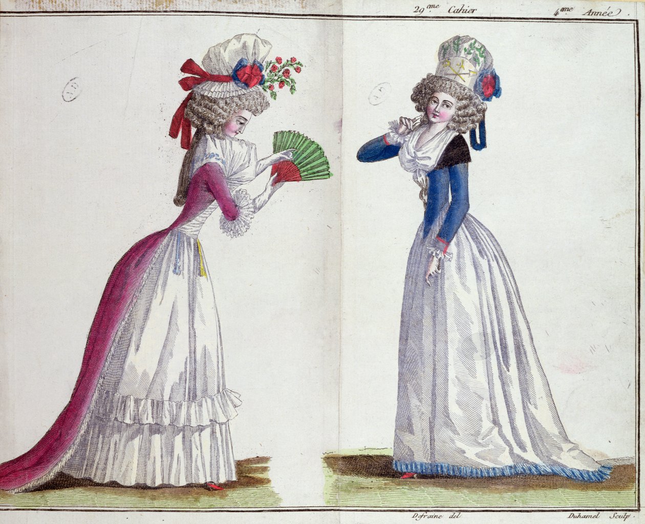 Placa de moda, 1789 (gravura a cores) de Jean Florent Defraine