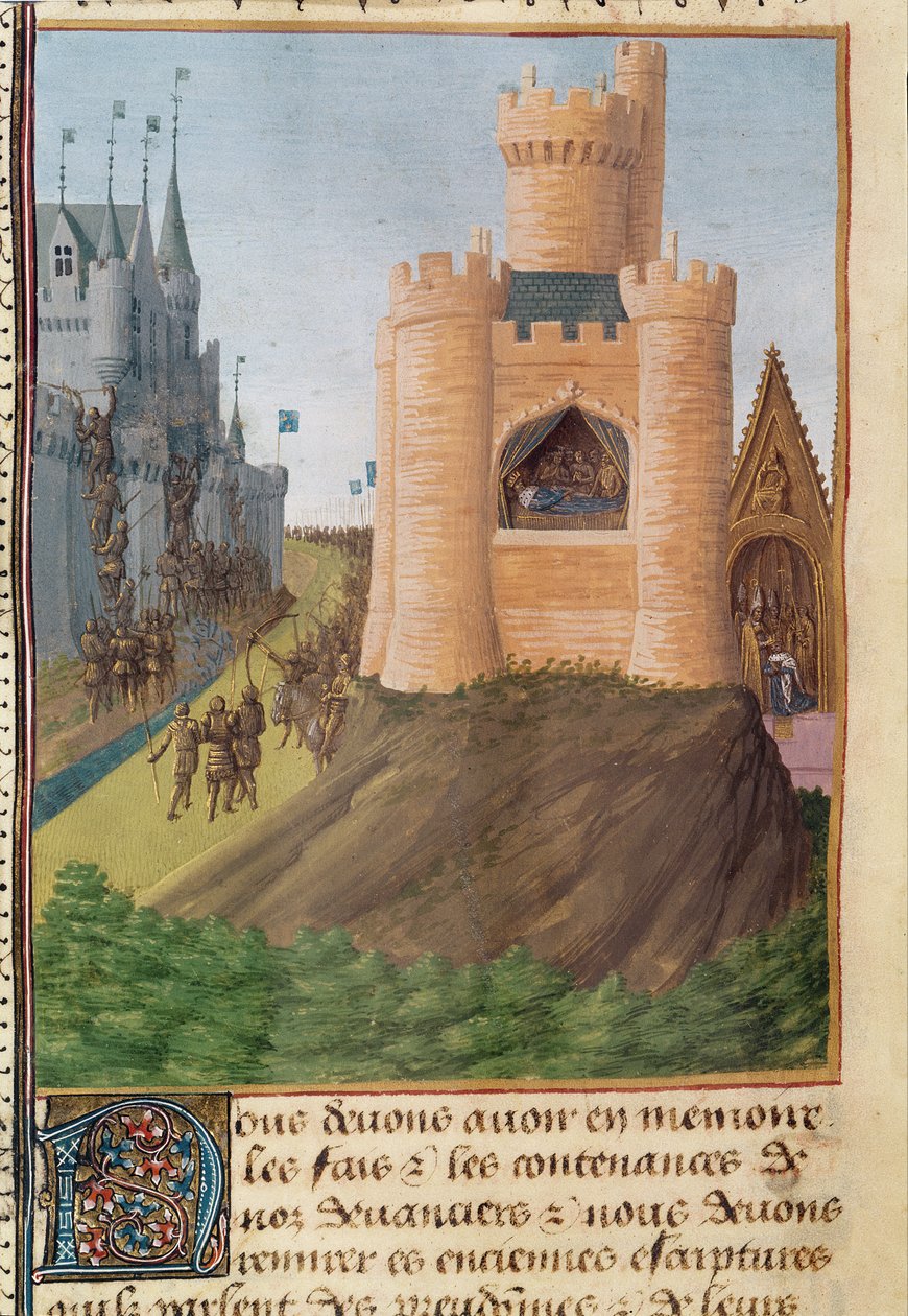 Pe. 6465 f.251 A morte de Luís VIII (1187-1226), rei da França, das "Grandes Crônicas da França", c.1460 de Jean Fouquet