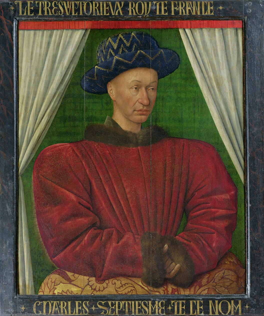 Retrato de Carlos VII, c.1445-50 de Jean Fouquet