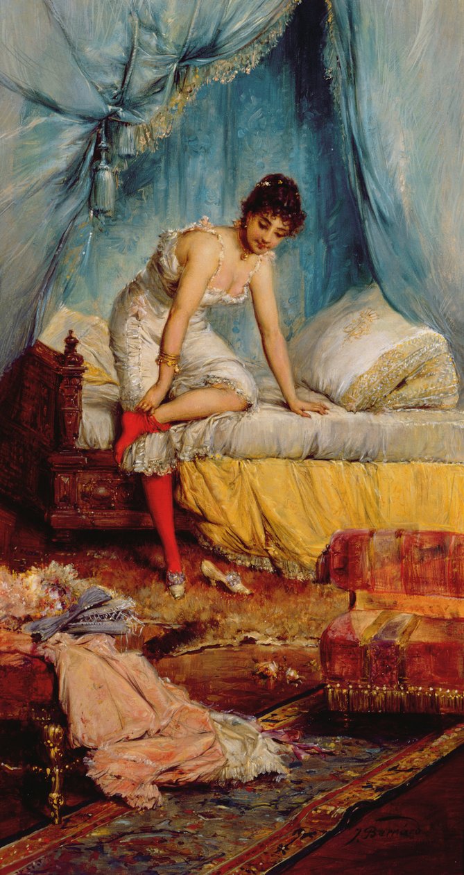 Mulher jovem, despindo de Jean Francois Armand Felix Bernard