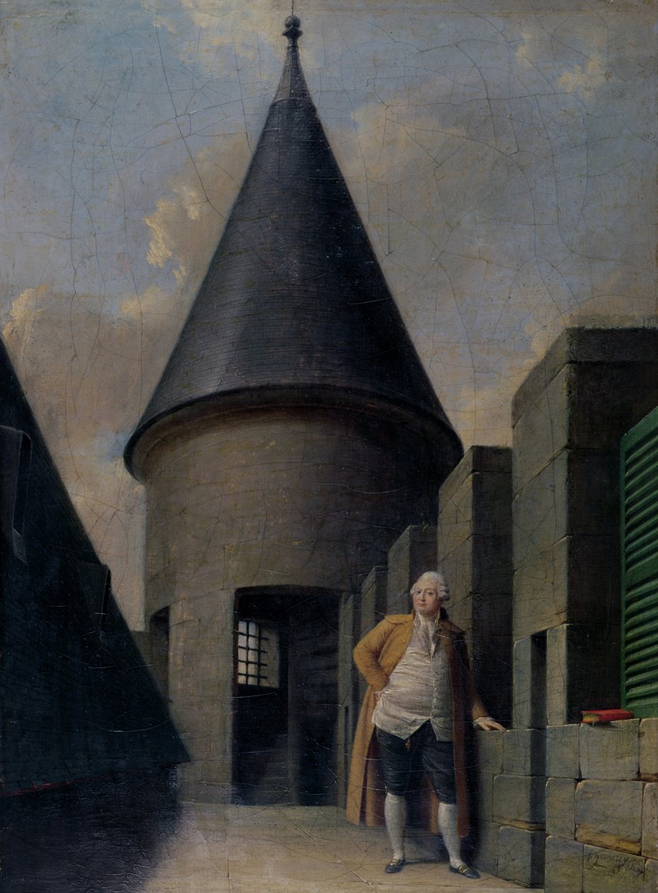 Luís XVI (1754-1793) na prisão do templo, final do século XVIII de Jean Francois Garneray