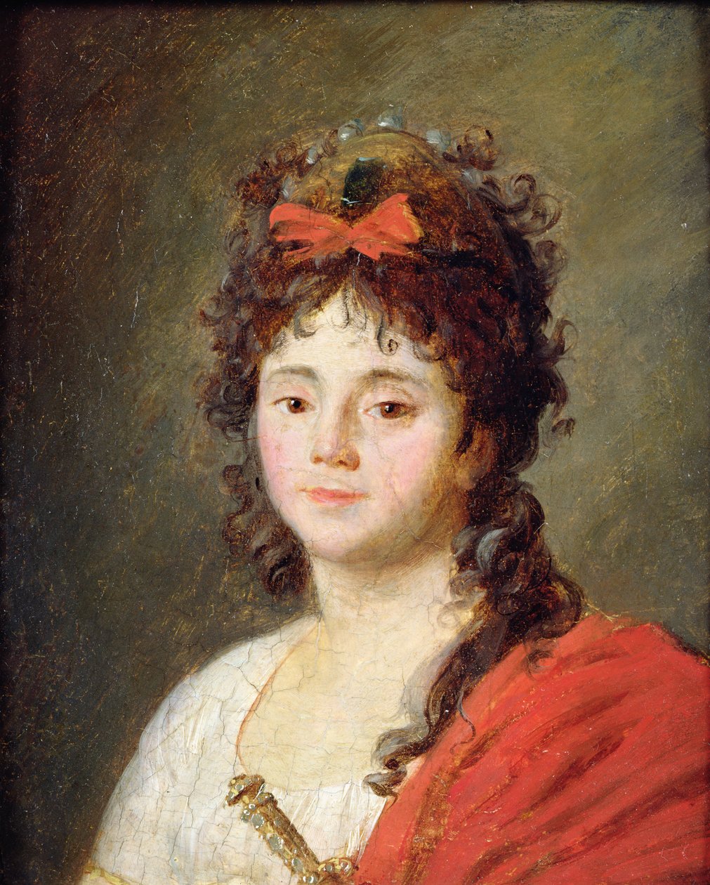 Retrato de Mademoiselle Maillard (1766-1818) como a deusa da razão na festa de l&39;Eglise de Notre-Dame, 10 de novembro de 1793, depois de 1793 de Jean Francois Garneray