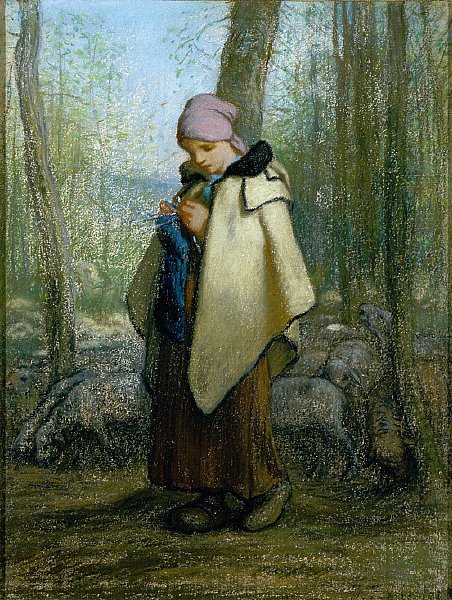 A pastora de tricô de Jean Francois Millet