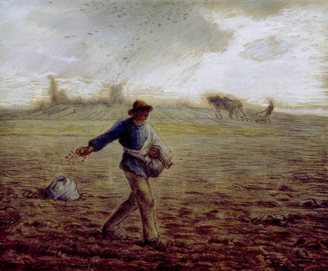 O Semeador, c.1865 (pastel e crayon no papel) de Jean Francois Millet