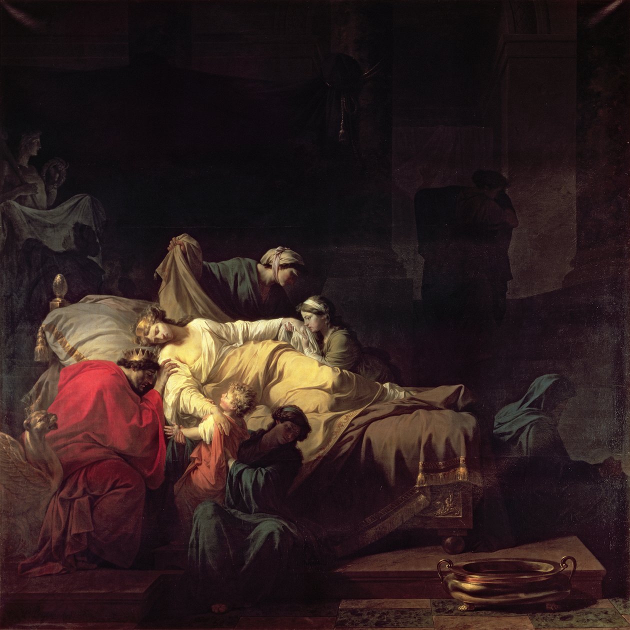 Alcestis sacrifica-se para salvar seu marido Admetus, rei de Pherae, 1785 de Jean François Pierre Peyron