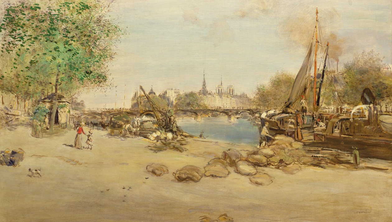 O porto St.Nicolas em Paris de Jean Francois Raffaelli