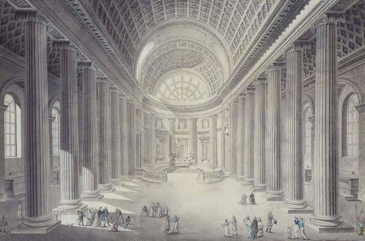 Vista interior de Saint-Philippe-de-Roule, Paris de Jean Francois Therese Chalgrin