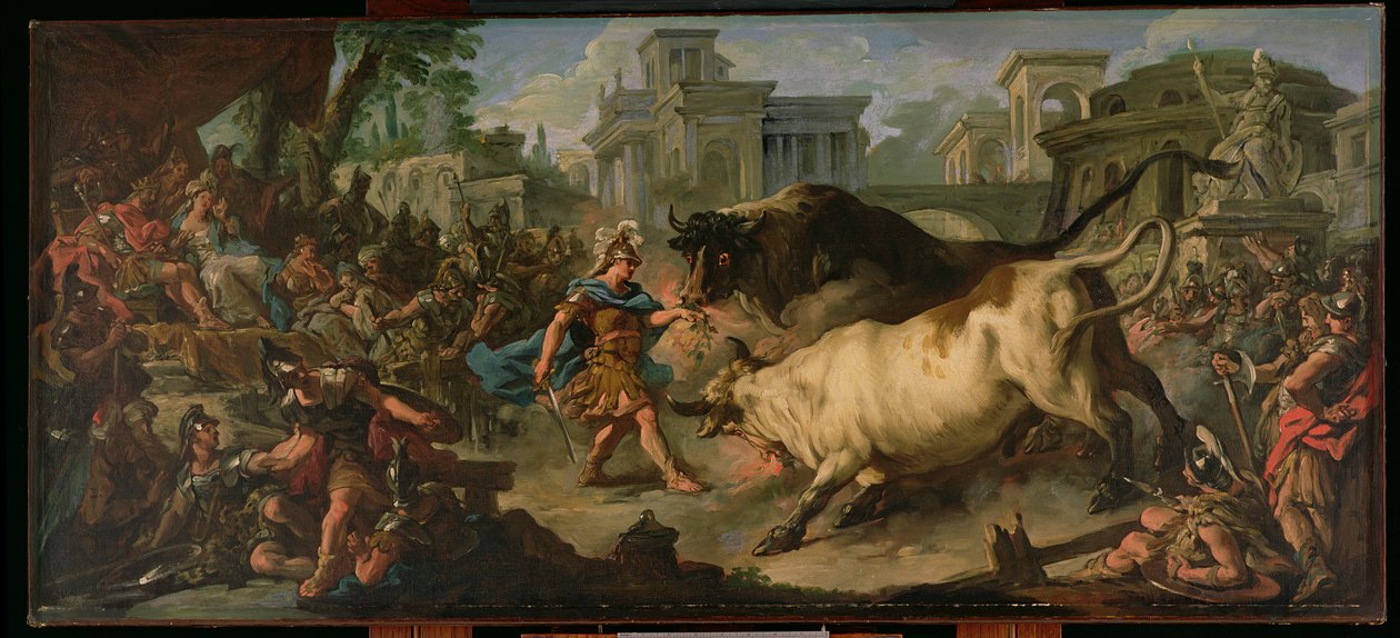 Jason Domando os Touros de Aeetes, 1742 de Jean François de Troy