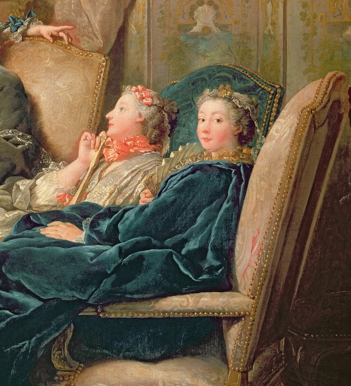 A leitura de Molière, c.1728 detalhe de 29516 de Jean François de Troy