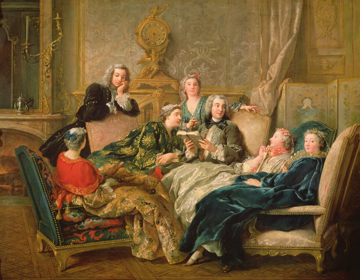 A leitura de Molière, c.1730 de Jean François de Troy