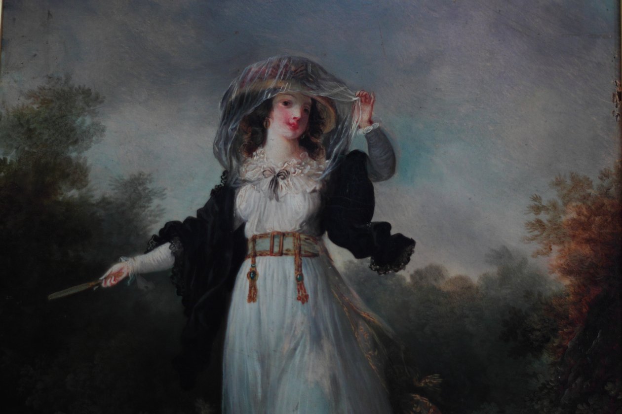 Mulher jovem, em, um, paisagem de Jean Frederic Schall