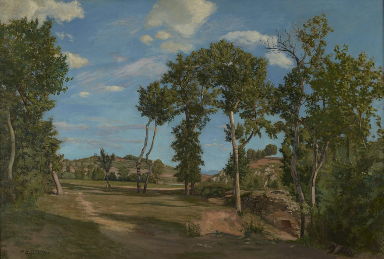 Paisagem junto ao rio Lez, 1870 de Jean Frederic Bazille