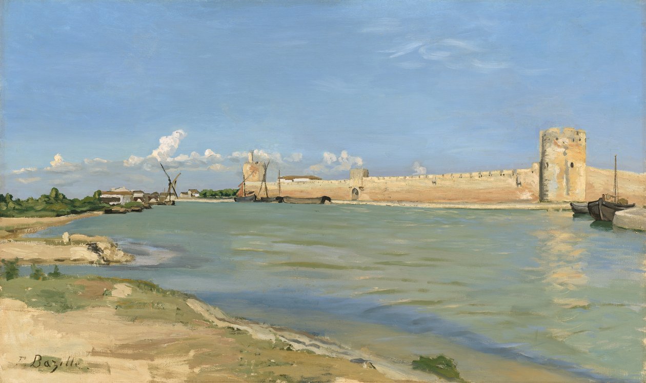 As muralhas em Aigues-Mortes, 1867 de Jean Frederic Bazille