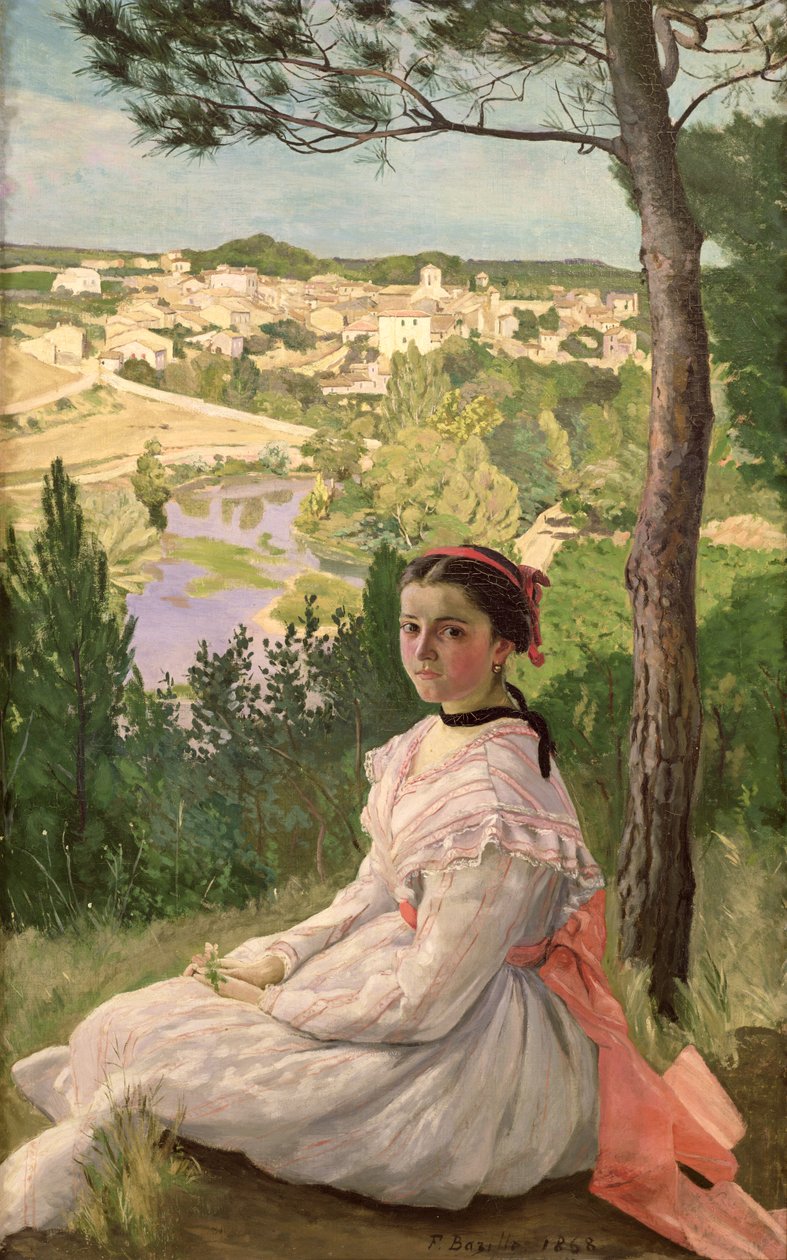 Vista da aldeia, Castelnau, 1868 de Jean Frederic Bazille
