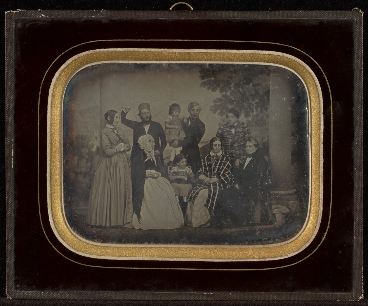 (Retrato de grupo de nove membros do Círculo de Eynard-Lullin) de Jean Gabriel Eynard