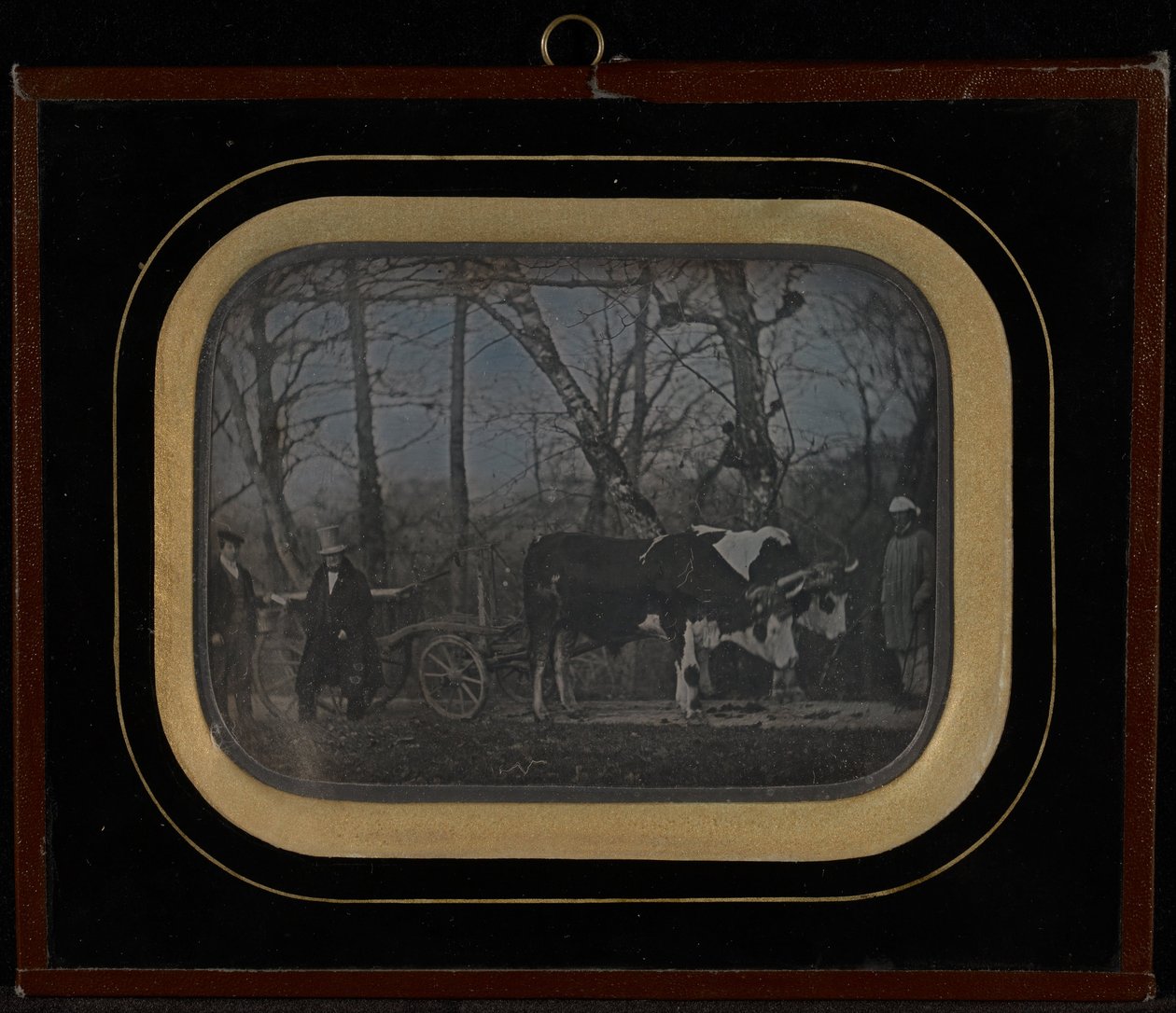 (Jean-Gabriel Eynard com dois servos e uma carroça puxada por bois) de Jean Gabriel Eynard