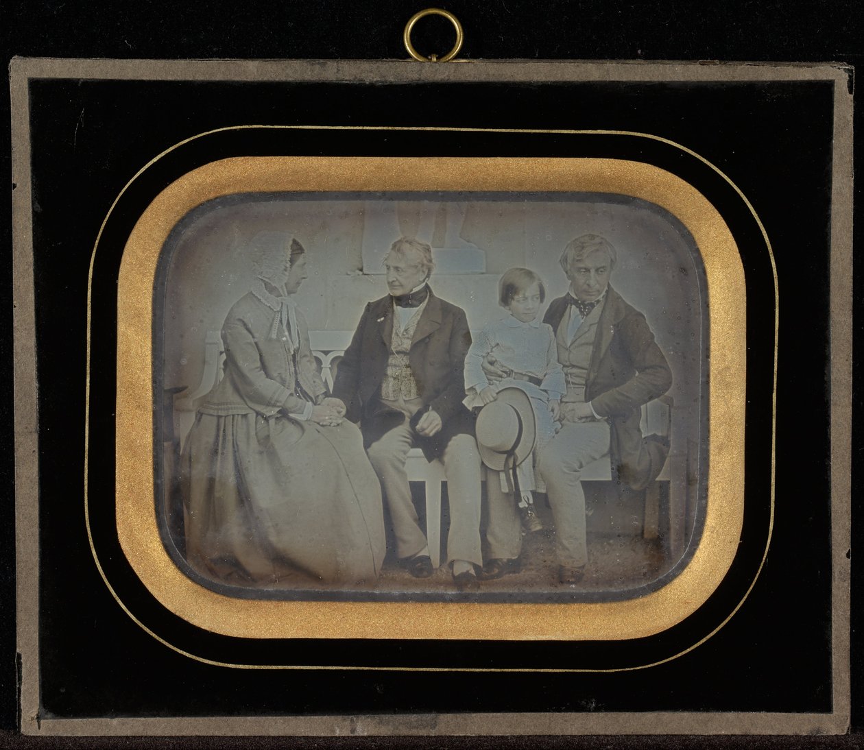 Retrato de M. und Mme. Eynard e M. de Regny com seu filho de Jean Gabriel Eynard