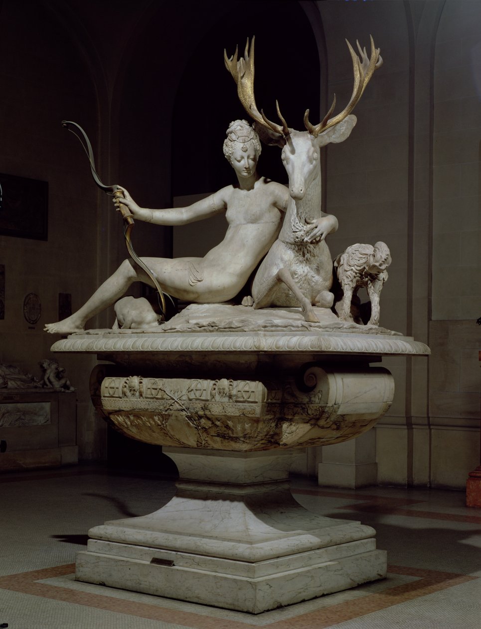 Diana montada em um cervo (mármore e bronze) (veja 27649 para detalhes) de Jean Goujon