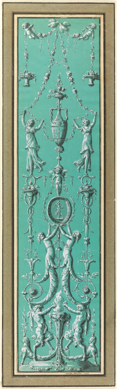 Painel de Arabesques para o Hotel Salm, Paris de Jean Guillaume Moitte