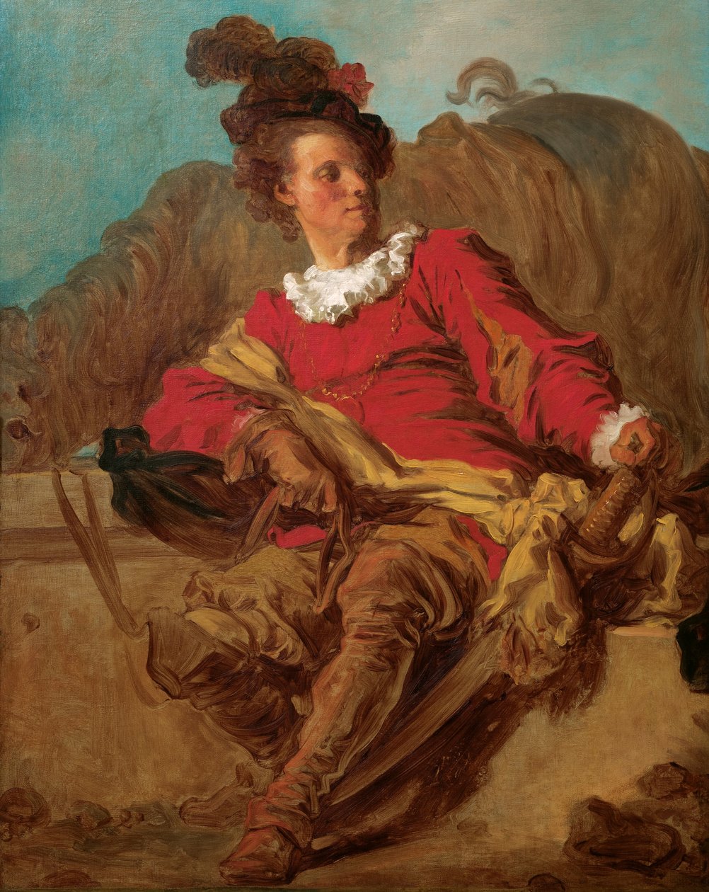 Jean-Claude Richard, abade de Saint-Non, vestiu um lEspagnole de Jean Honore Fragonard
