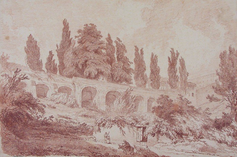 Muro de contenção em Villa dEste in Tivoli de Jean Honore Fragonard