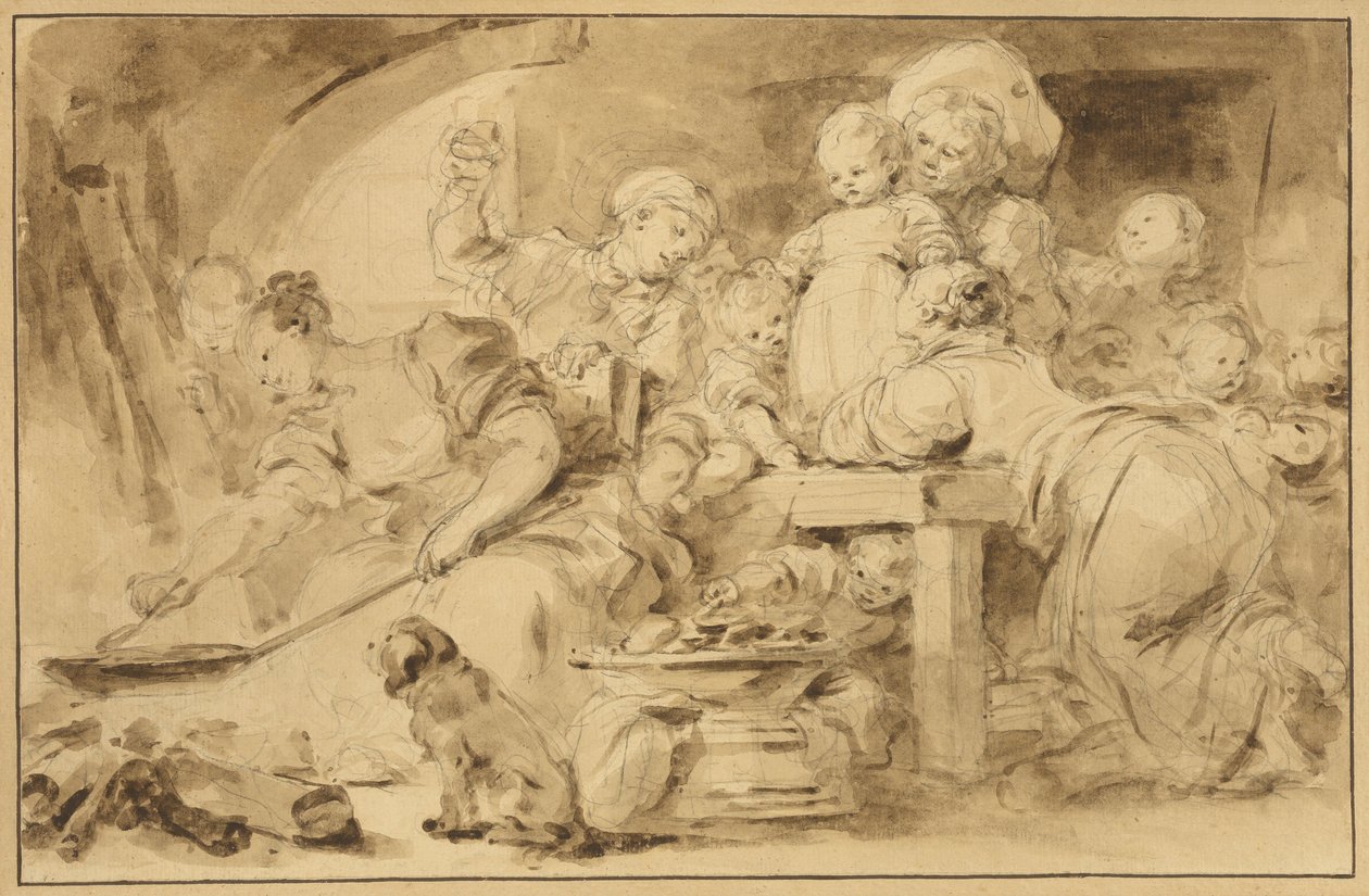 O criador de panquecas de Jean Honore Fragonard