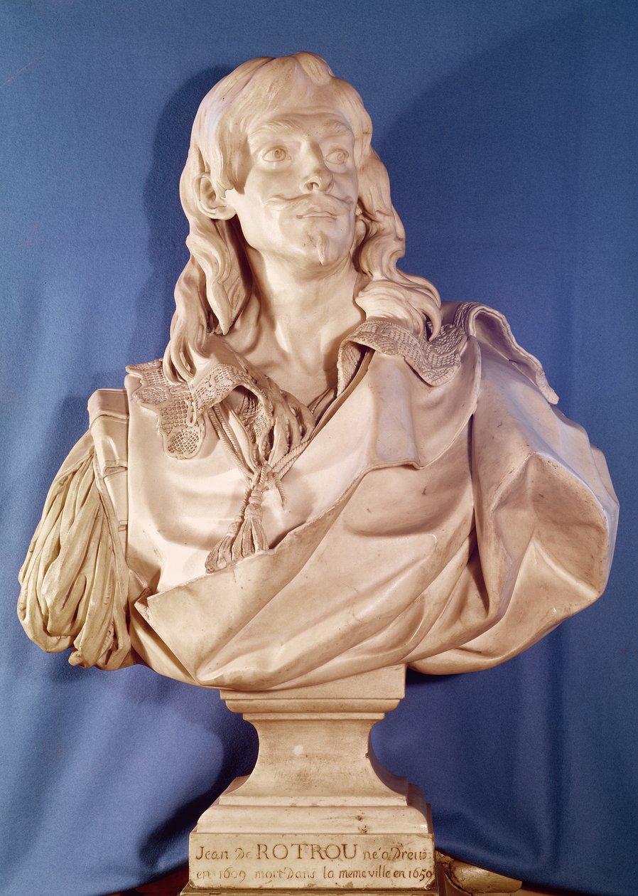 Busto de Jean de Rotrou (1609-50) 1783 (mármore) de Jean Jacques Caffieri