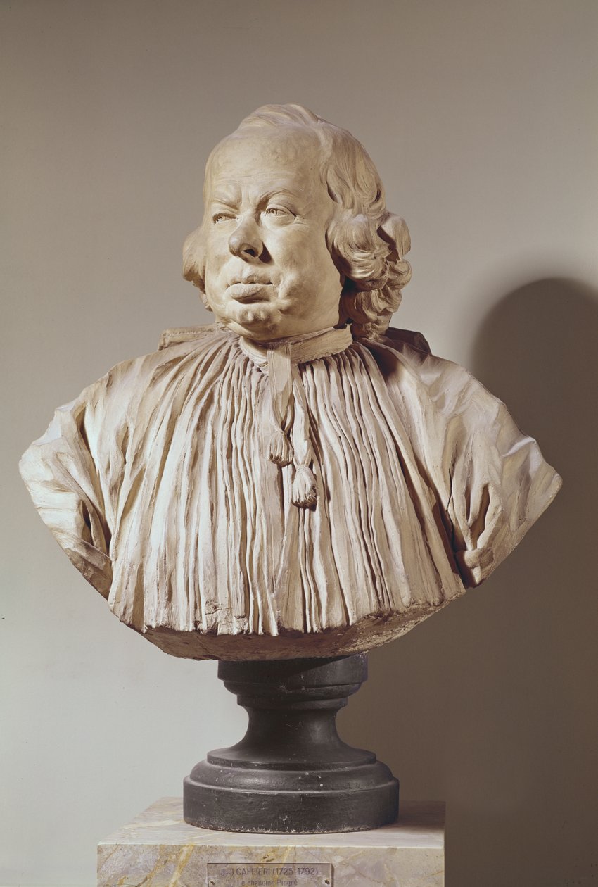 Busto de retrato de Canon Alexandre-Gui Pingre (1711-96) (terracota) de Jean Jacques Caffieri
