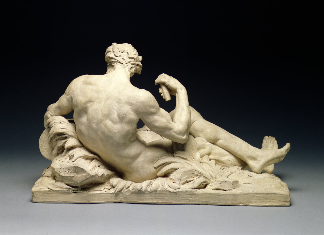 Deus do rio (vista traseira) c.1755 (terracota) (para vista frontal ver 66077) de Jean Jacques Caffieri