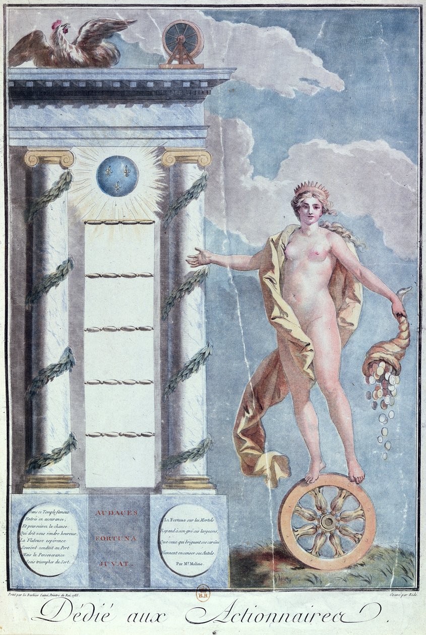 Alegoria da Loteria Real Francesa, 1785 de Jean Jacques Francois Le Barbier